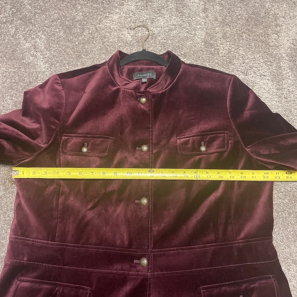 Talbots Plum Military Style Velvet Jacket - Picture 4 of 4